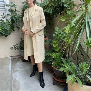 Vintage 60’s cream/tan crimplen coat with dress